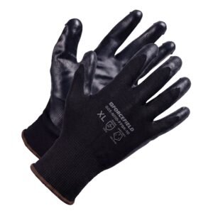 Forcefield Black Nitrile Foam Coated, Nylon Liner, Light to Medium Duty