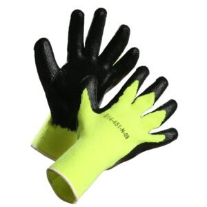 Forcefield Heavy Knit Hi Vis Nitrile Palm Coated Work Glove