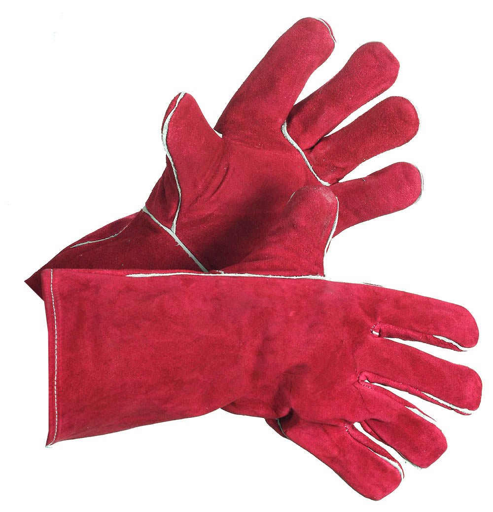 Forcefield Fully Lined Split Leather Red Welding Glove, Standard Grade