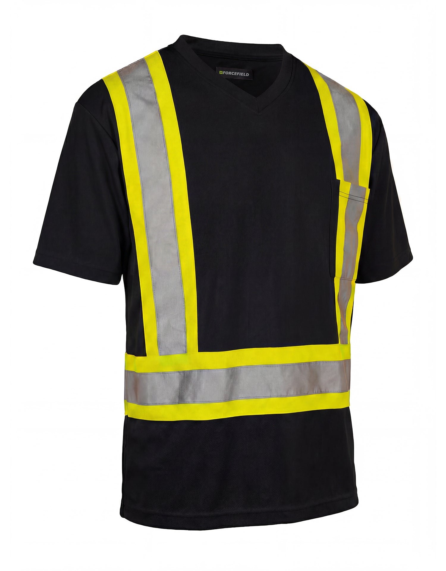 Forcefield Hi Vis V-Neck Short Sleeve Safety Tee Shirt - Image 3