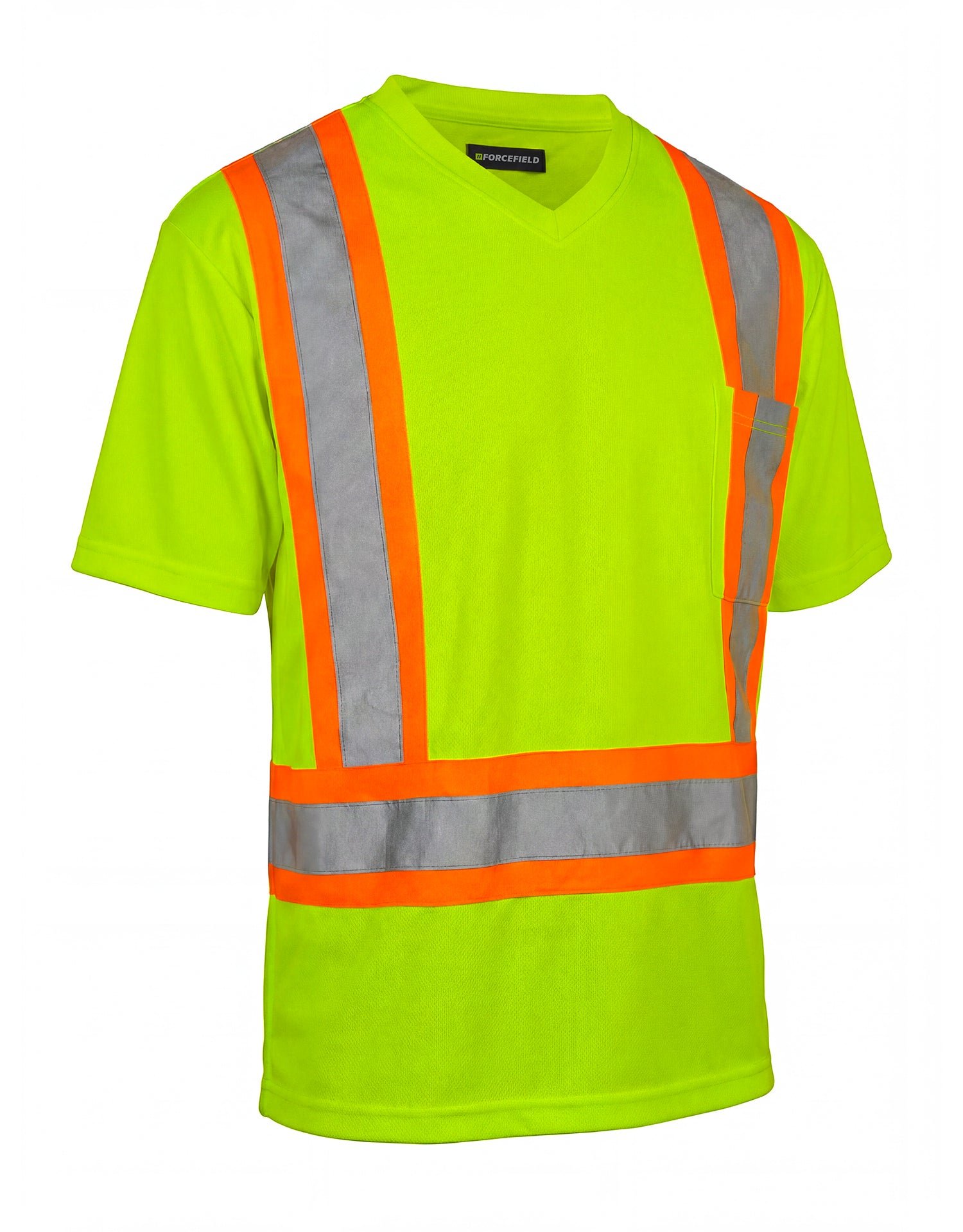 Forcefield Hi Vis V-Neck Short Sleeve Safety Tee Shirt - Image 5
