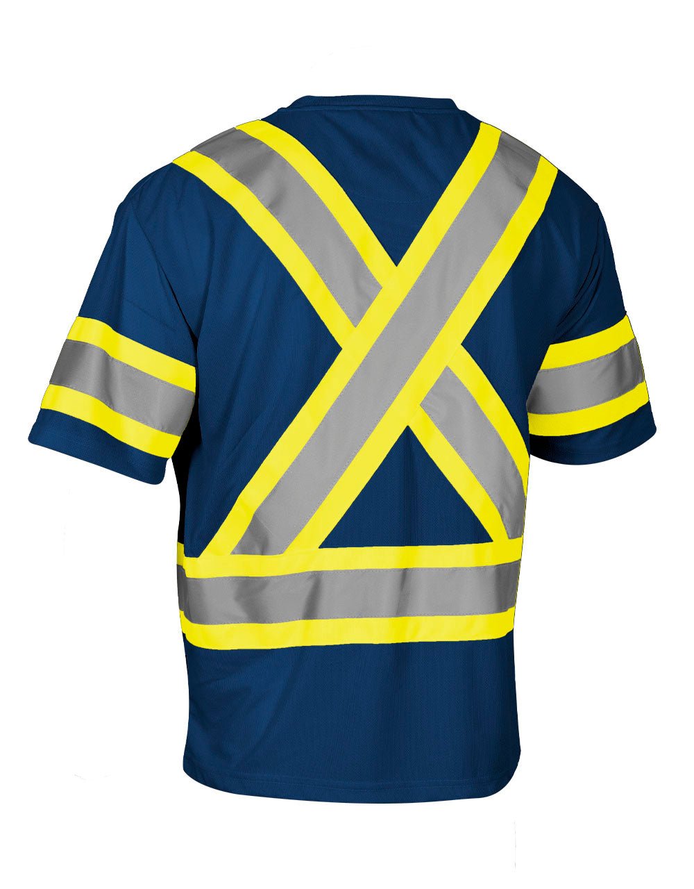 Forcefield Hi Vis Crew Neck Short Sleeve Safety Tee Shirt with Chest Pocket and Arm Bands - Image 10