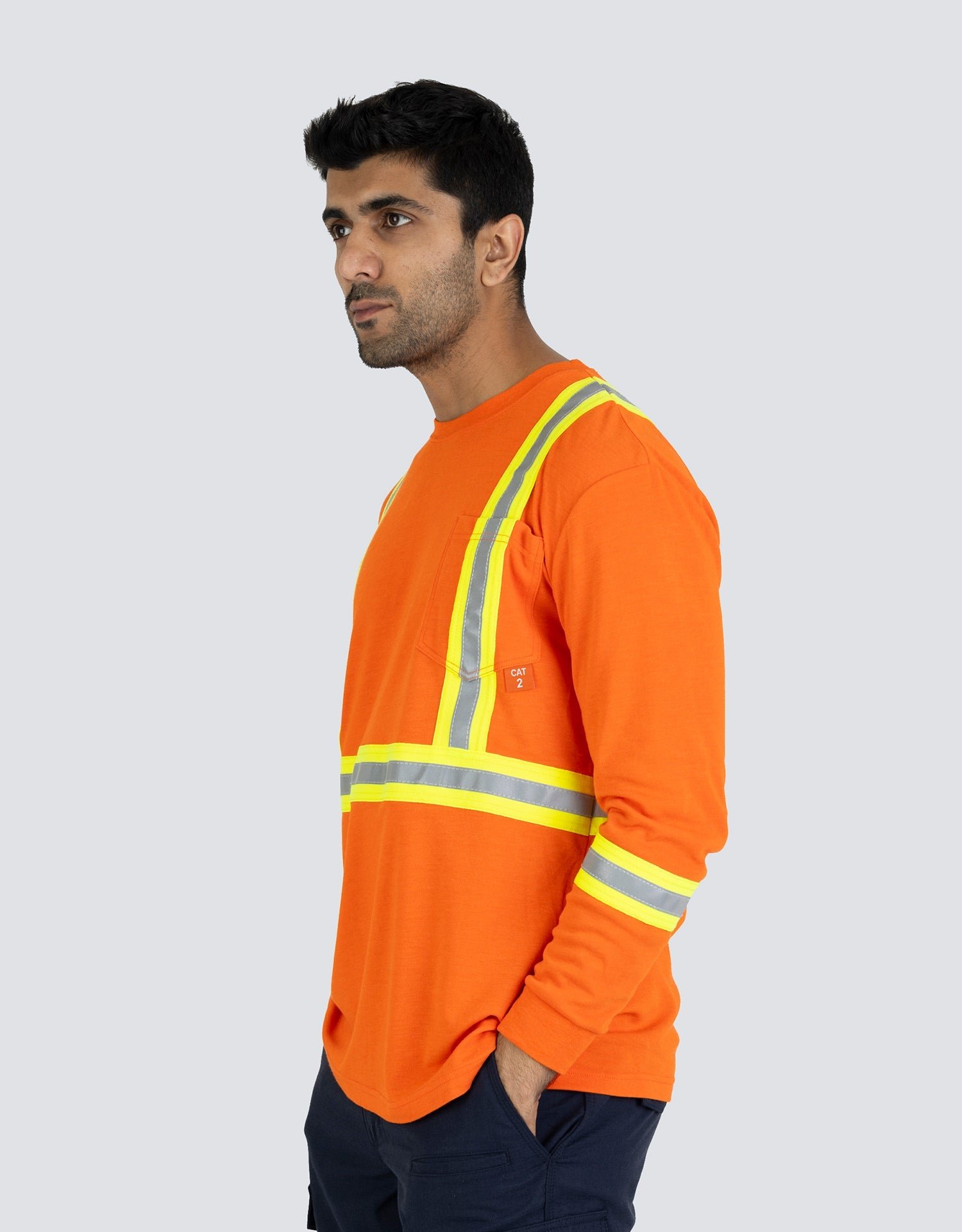 Forcefield Inherent Flame-Resistant 6.4oz Long Sleeve Safety T-shirt - Image 5