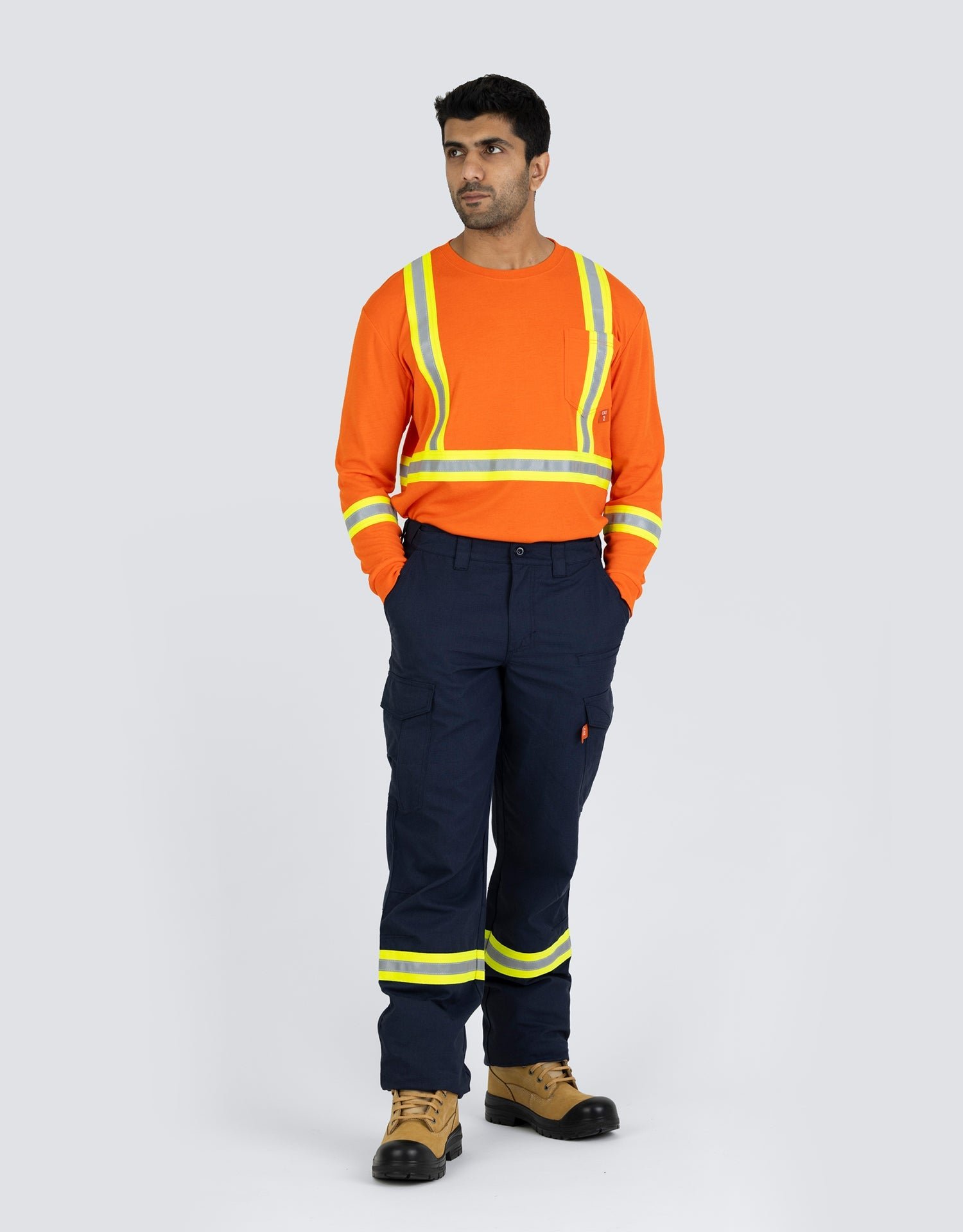 Forcefield Inherent Flame-Resistant 6.4oz Long Sleeve Safety T-shirt - Image 6
