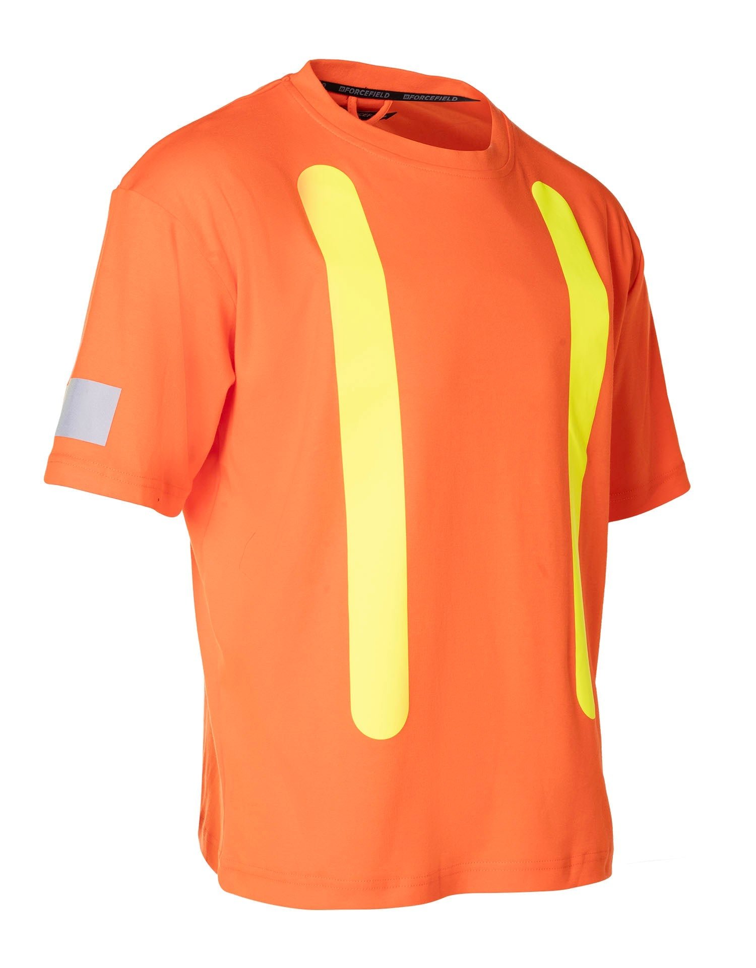 Forcefield Retro Safety Cotton Short Sleeve Tee With Reflective Arm Striping - Image 2