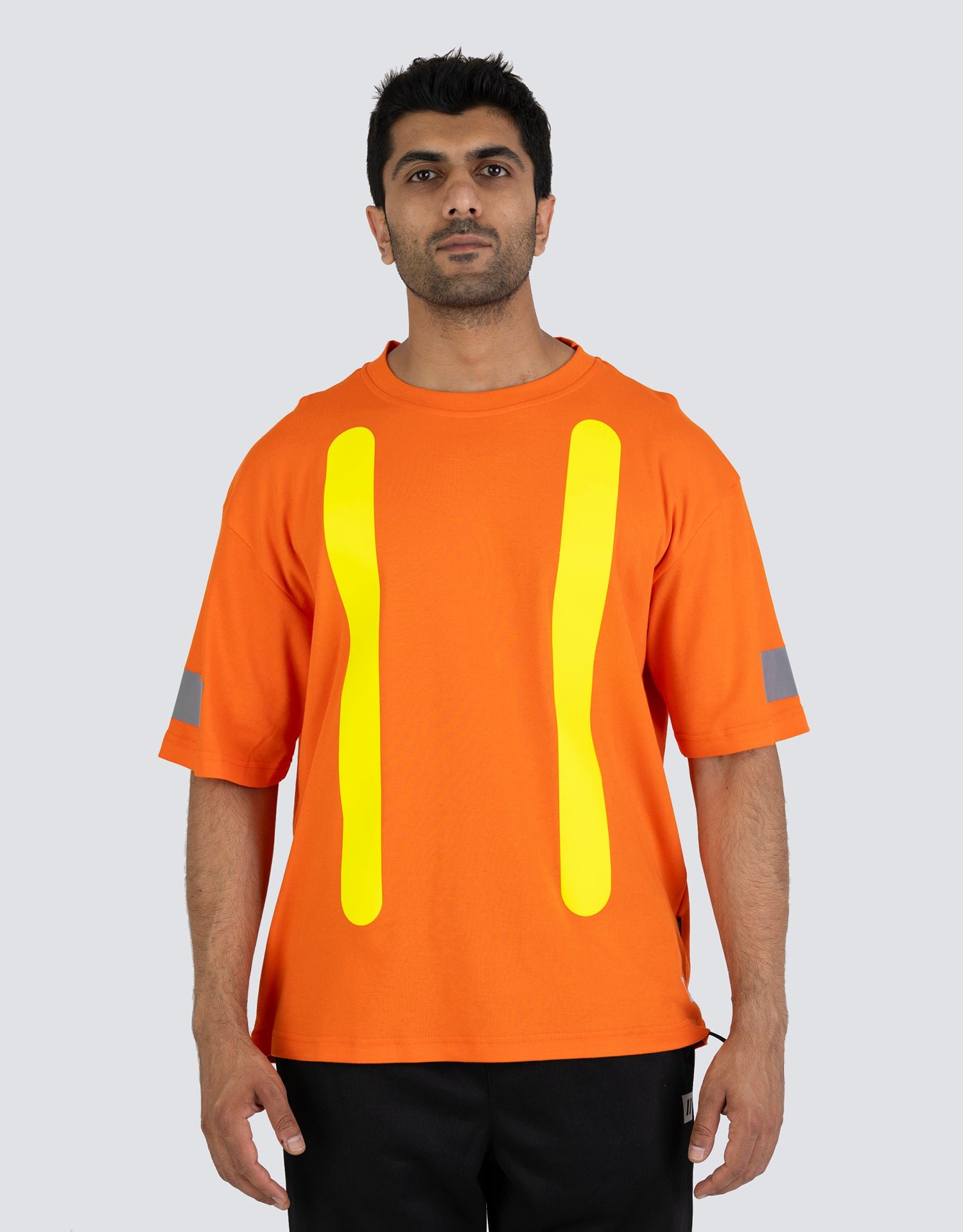 Forcefield Retro Safety Cotton Short Sleeve Tee With Reflective Arm Striping - Image 3