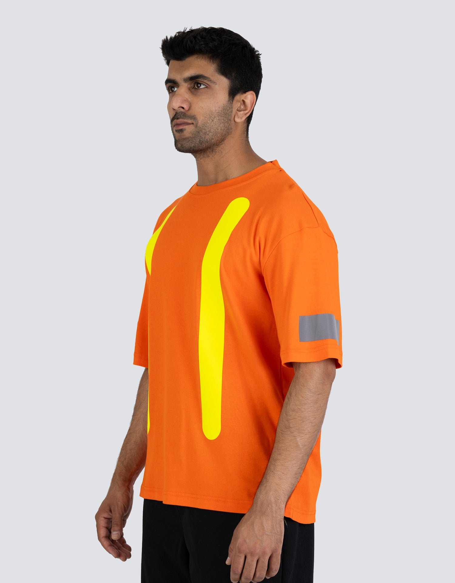 Forcefield Retro Safety Cotton Short Sleeve Tee With Reflective Arm Striping - Image 4
