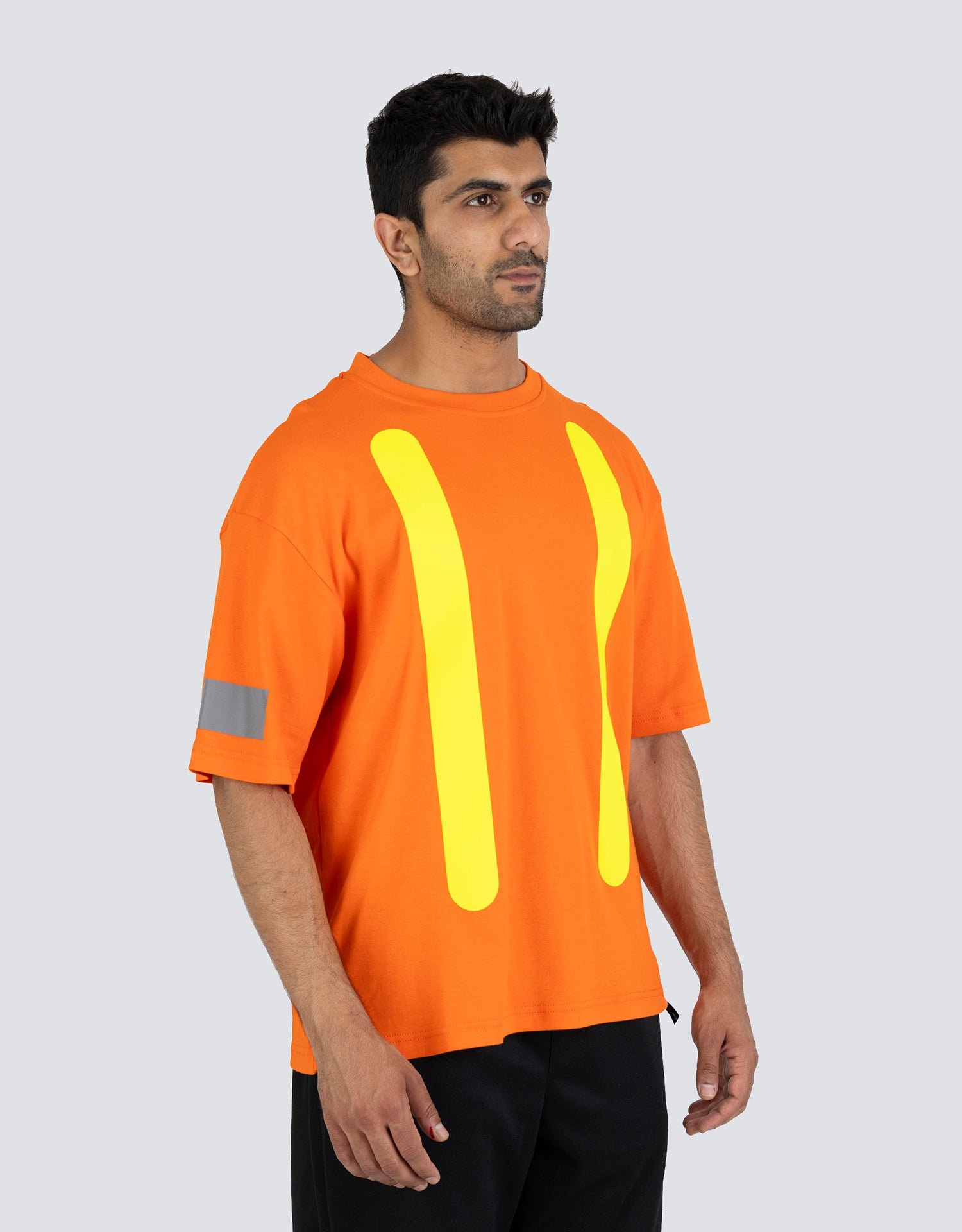 Forcefield Retro Safety Cotton Short Sleeve Tee With Reflective Arm Striping - Image 10