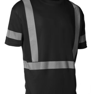 Forcefield Hi Vis Black Crew Neck Short Sleeve Ultrasoft Technical Tee
