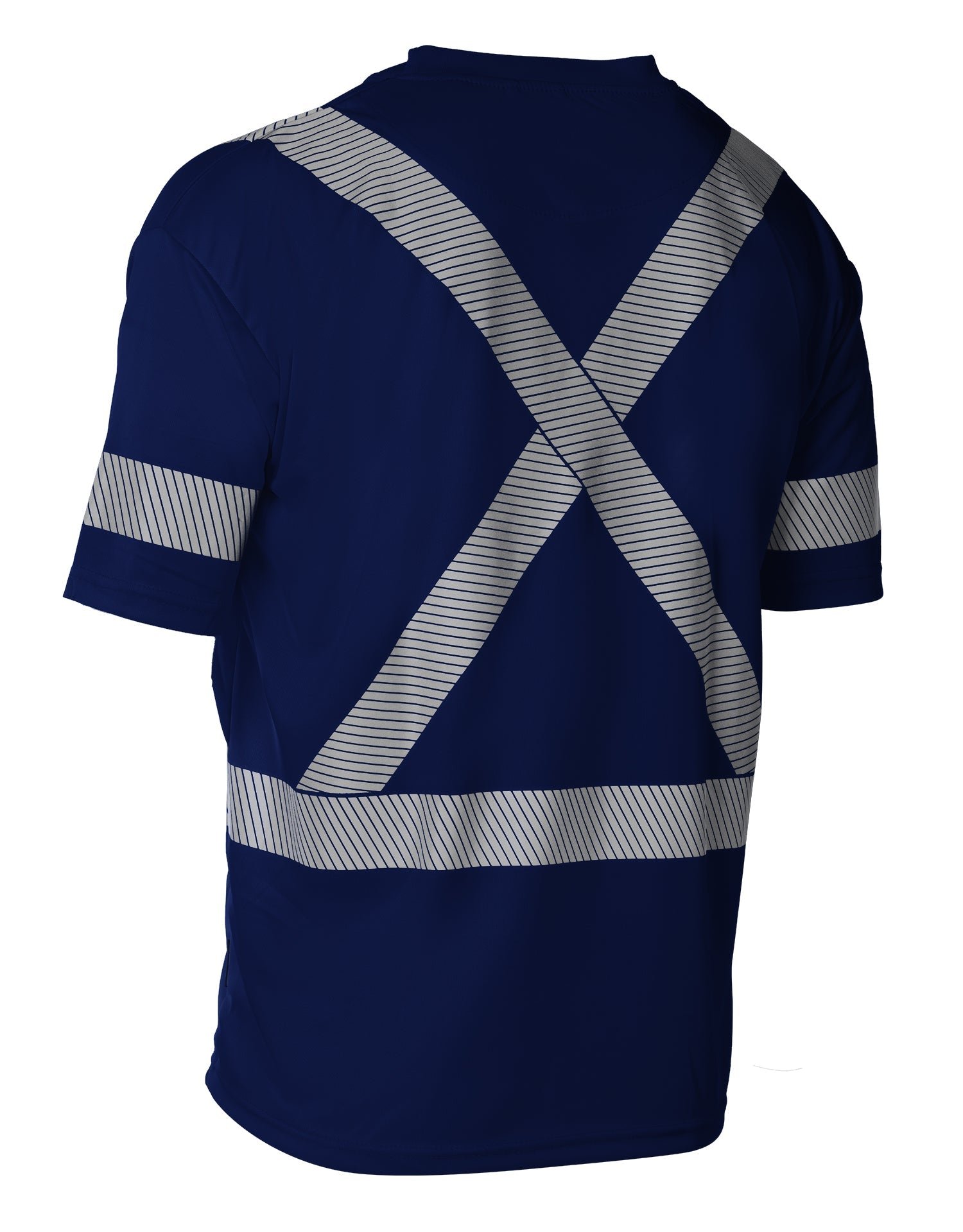 Forcefield Hi Vis Navy Crew Neck Short Sleeve Ultrasoft Technical Tee - Image 2