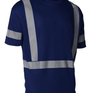 Forcefield Hi Vis Navy Crew Neck Short Sleeve Ultrasoft Technical Tee