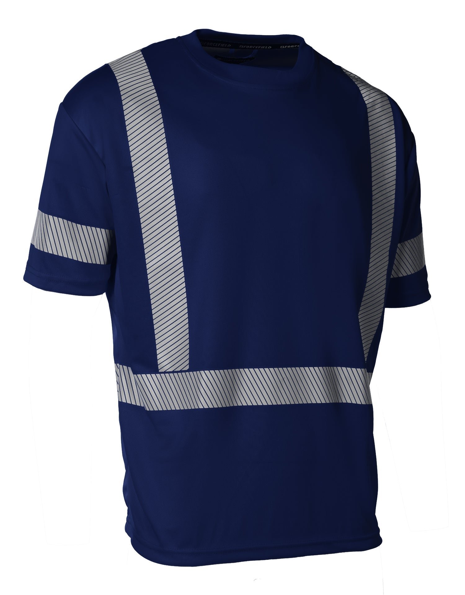 Forcefield Hi Vis Navy Crew Neck Short Sleeve Ultrasoft Technical Tee