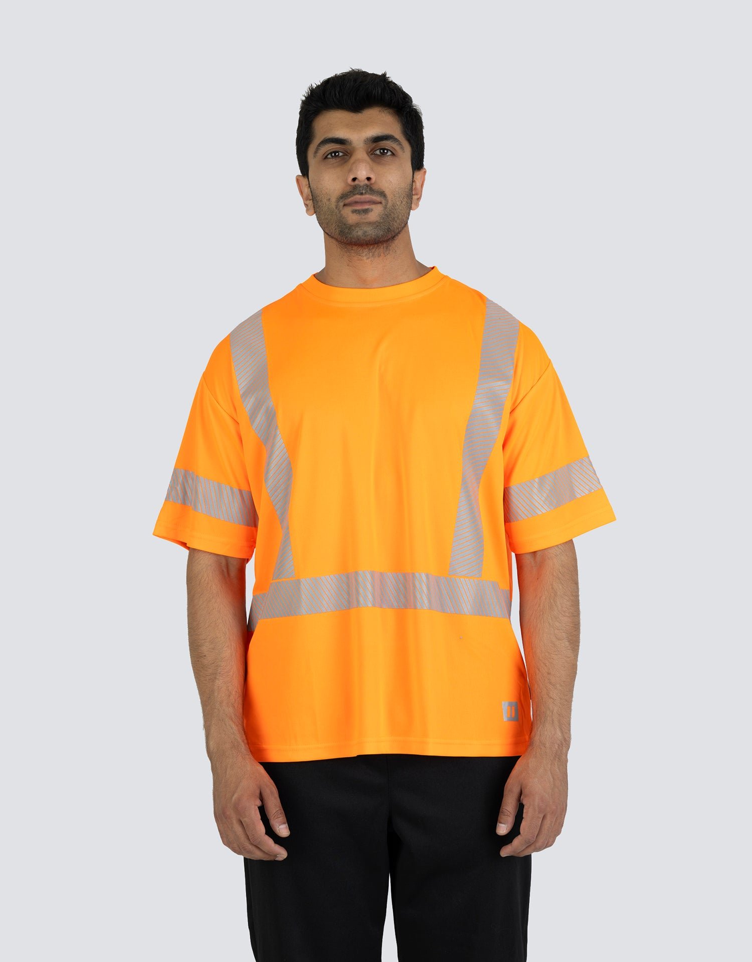 Forcefield Hi Vis Orange Crew Neck Short Sleeve Ultrasoft Technical Tee - Image 3