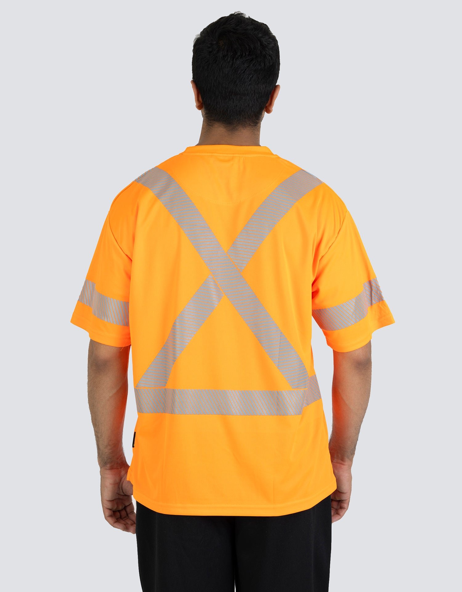 Forcefield Hi Vis Orange Crew Neck Short Sleeve Ultrasoft Technical Tee - Image 6