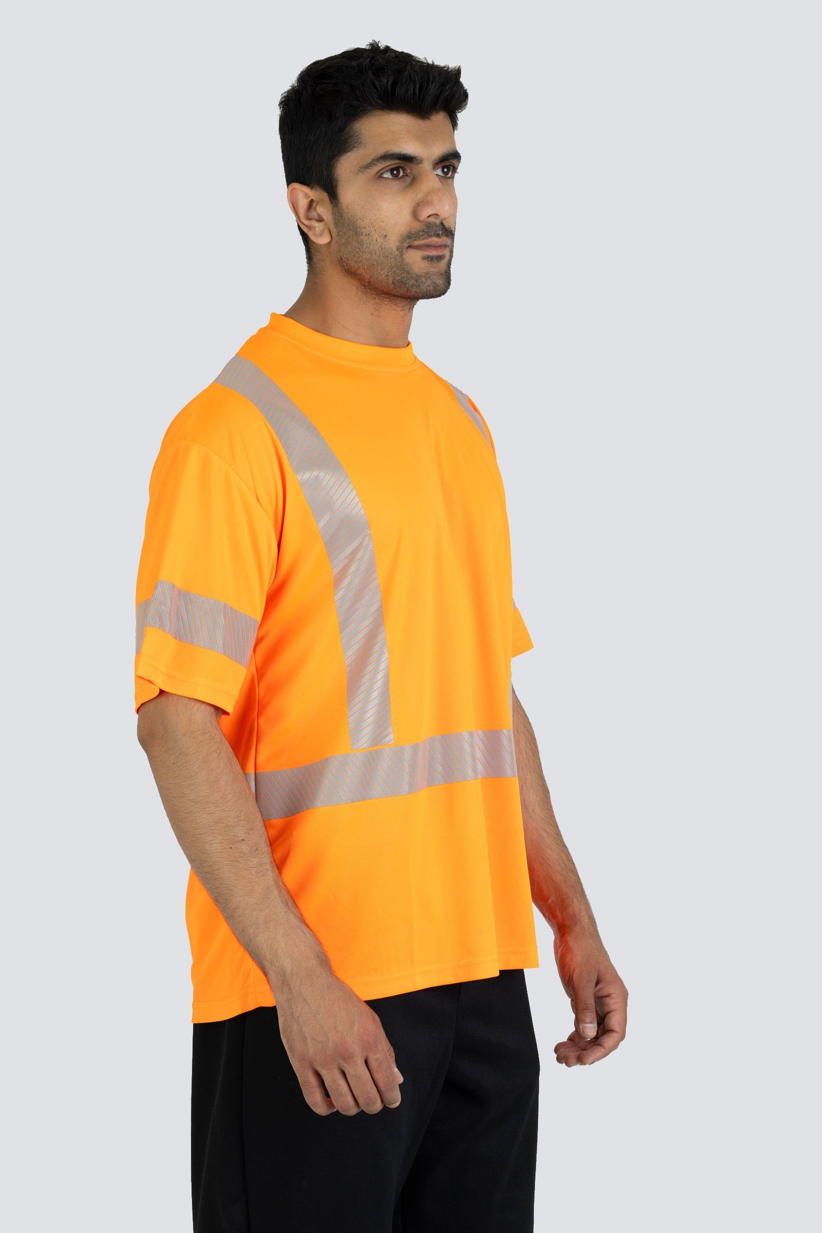 Forcefield Hi Vis Orange Crew Neck Short Sleeve Ultrasoft Technical Tee - Image 7