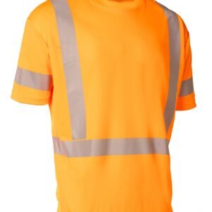 Forcefield Hi Vis Orange Crew Neck Short Sleeve Ultrasoft Technical Tee