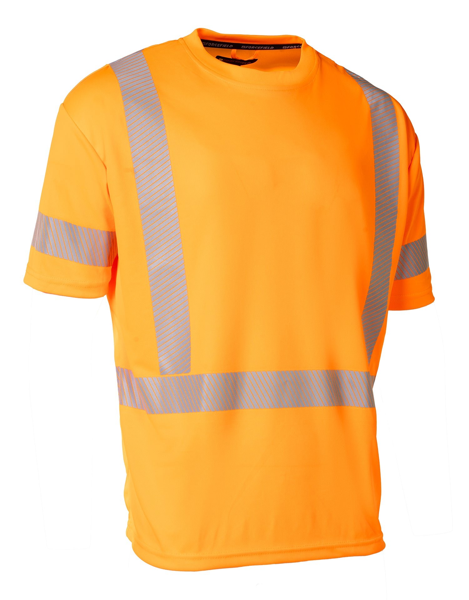 Forcefield Hi Vis Orange Crew Neck Short Sleeve Ultrasoft Technical Tee