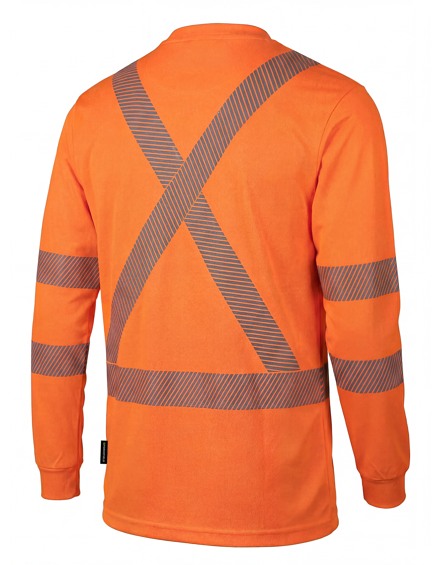 Forcefield Hi Vis Orange Crewneck Long Sleeve Ultrasoft Technical Tee - Image 3