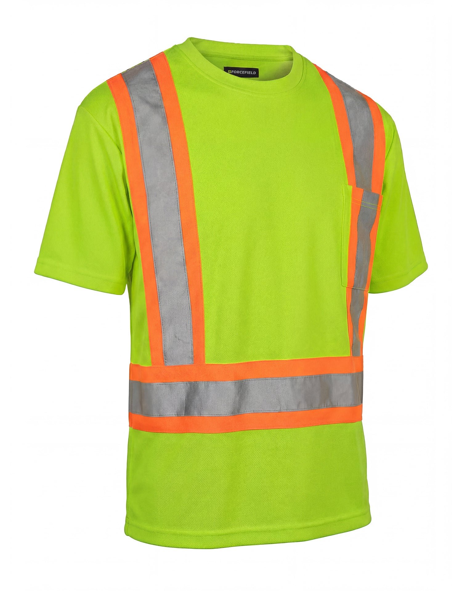 Forcefield Ultrasoft Hi Vis Crewneck Short Sleeve Safety Tee Shirt with Chest Pocket - Image 5