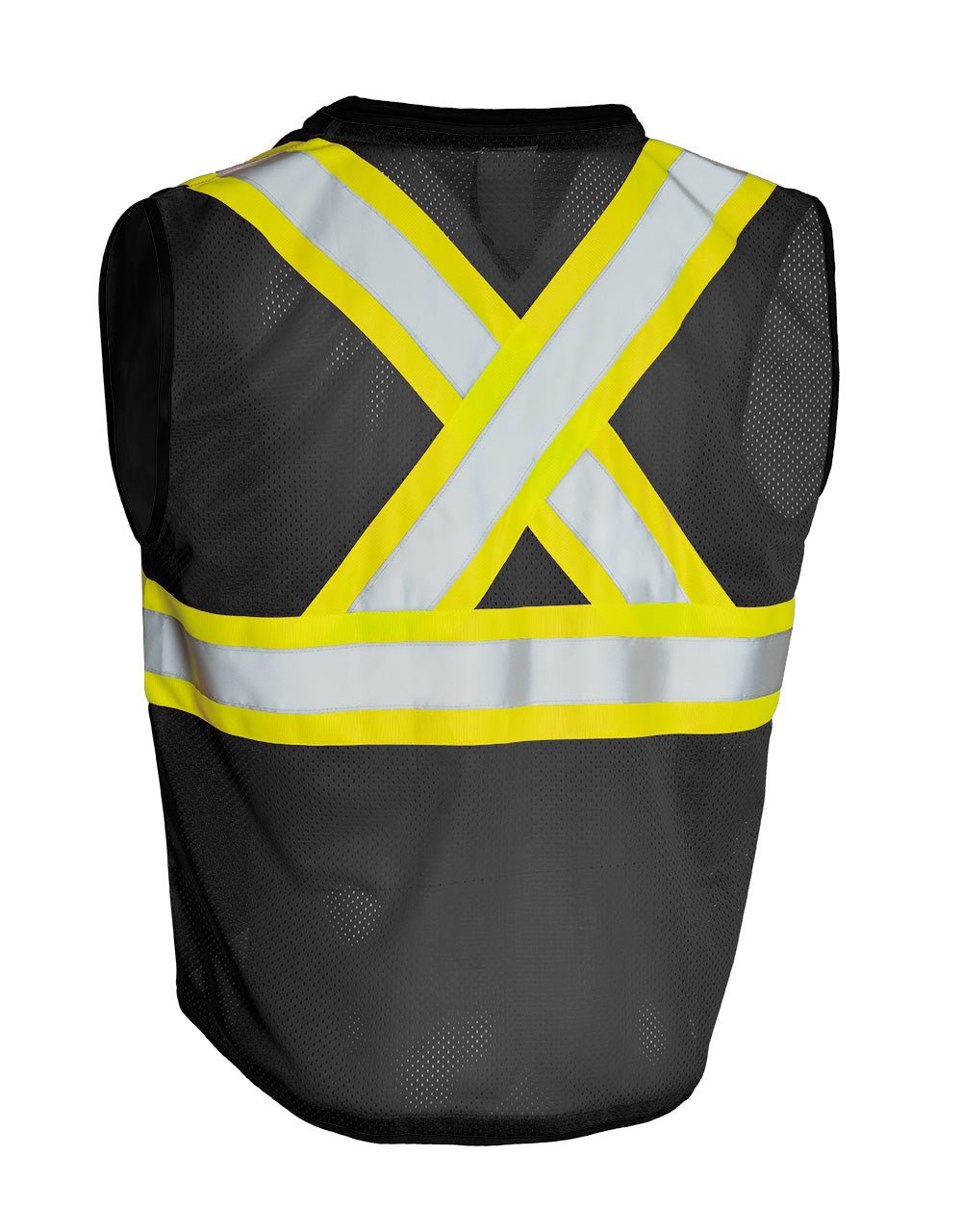 Forcefield Hi Vis Traffic Safety Vest with Zipper Front, Tricot Polyester - Image 6