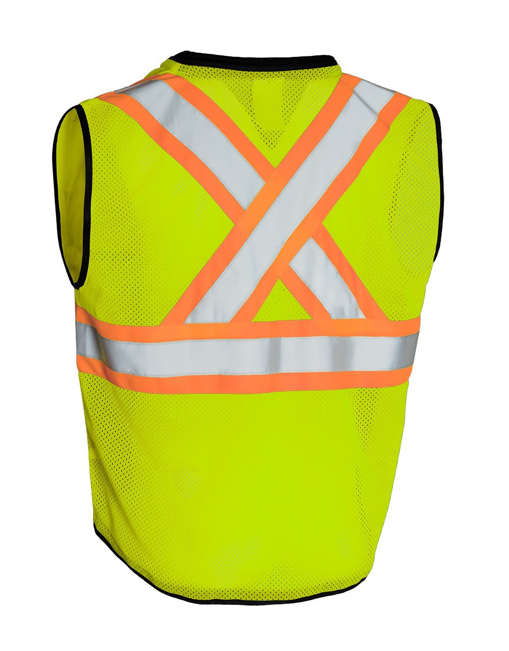 Forcefield Hi Vis Traffic Safety Vest with Zipper Front, Tricot Polyester - Image 4