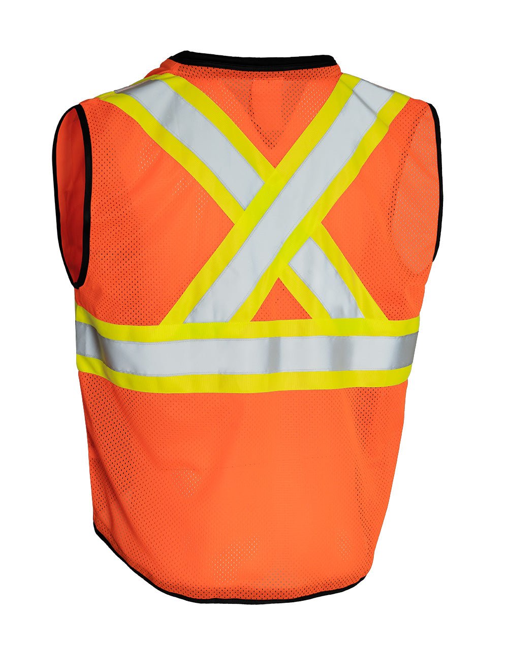 Forcefield Hi Vis Traffic Safety Vest with Zipper Front, Tricot Polyester - Image 2