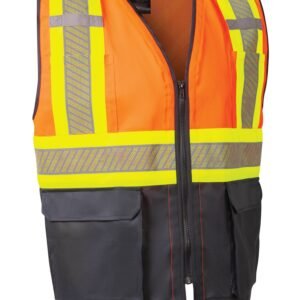 Forcefield Hi-Vis Safety Vest with Zipper Front and Perforated Reflective Tape