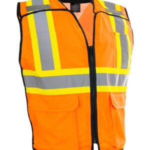 Forcefield Women's Zip-Up Hi Vis Traffic Safety Vest, 5 Point Tear-Away