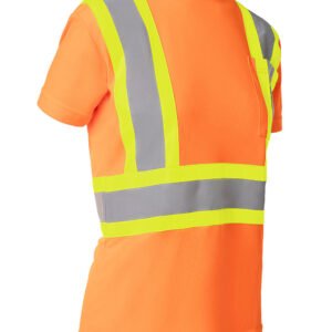 Forcefield Women's Hi Vis Crew Neck Short Sleeve Safety Tee Shirt with Chest Pocket