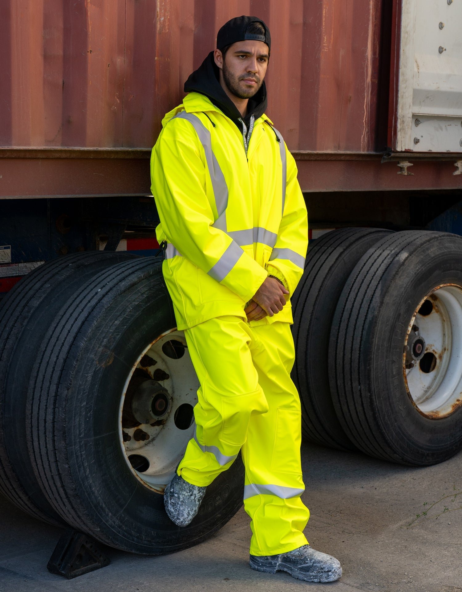 Forcefield Lightweight Fire Resistant (FR) Hi Vis Safety Rain Overalls - Image 2