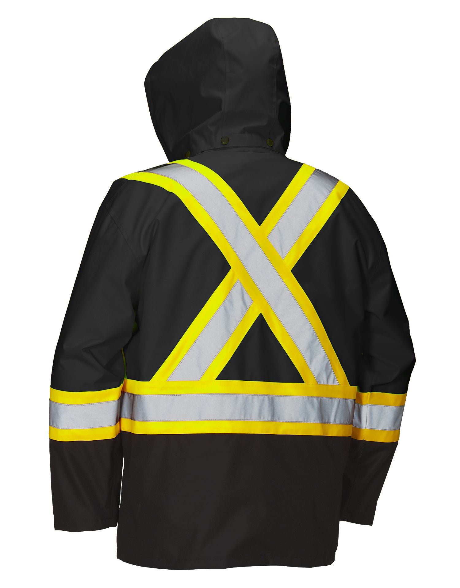 Forcefield Hi Vis Safety Rain Jacket with Snap-Off Hood - Image 6
