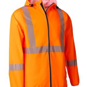 Forcefield "The Rainbreaker" Hi Vis Lightweight Packable Hooded Rain Jacket Shell