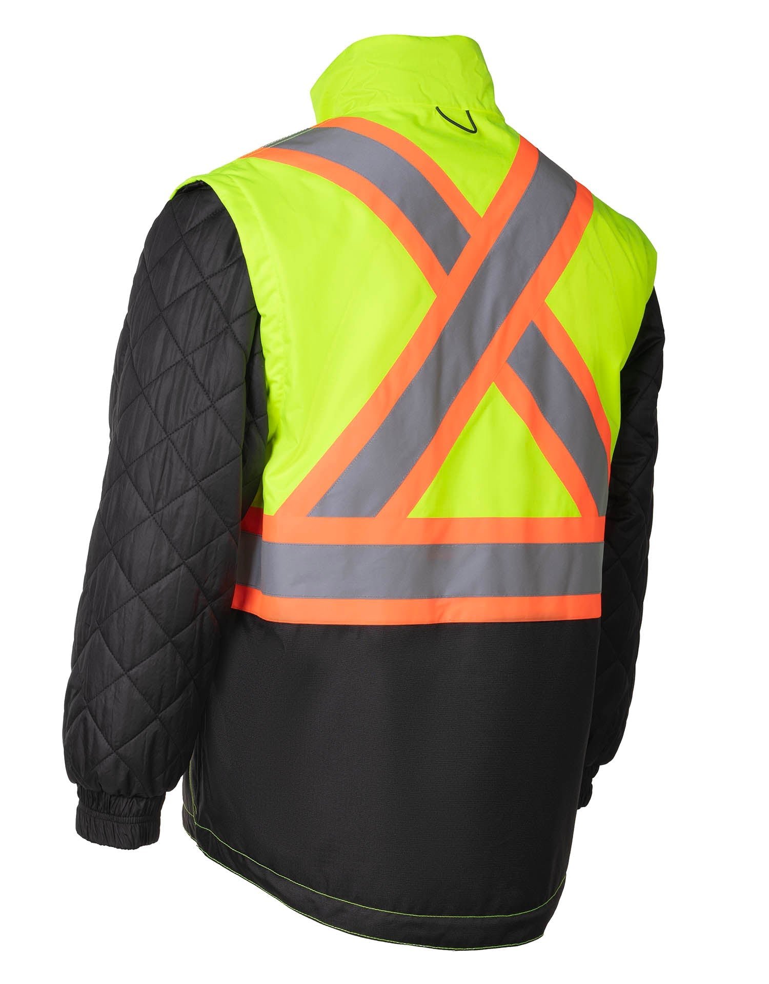 Forcefield Lime "Torngat" Premium Ripstop 4-in-1 Hi-Vis Safety Parka - Image 8
