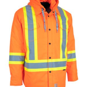 Forcefield Hi-Vis Hoodie Shacket With Detachable Hood
