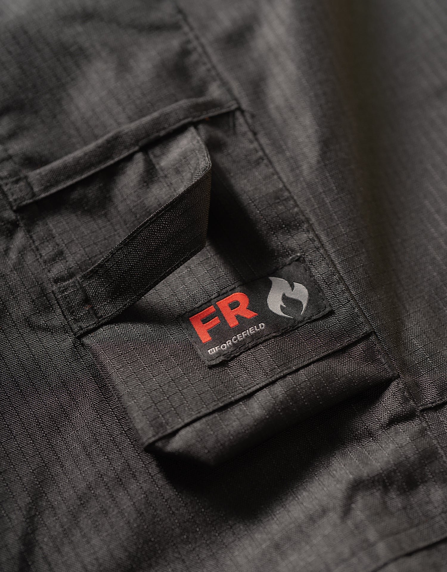 Forcefield Hi-Vis Black Flame-Resistant (FR) Ripstop Light Weight Bib Pants - Image 3