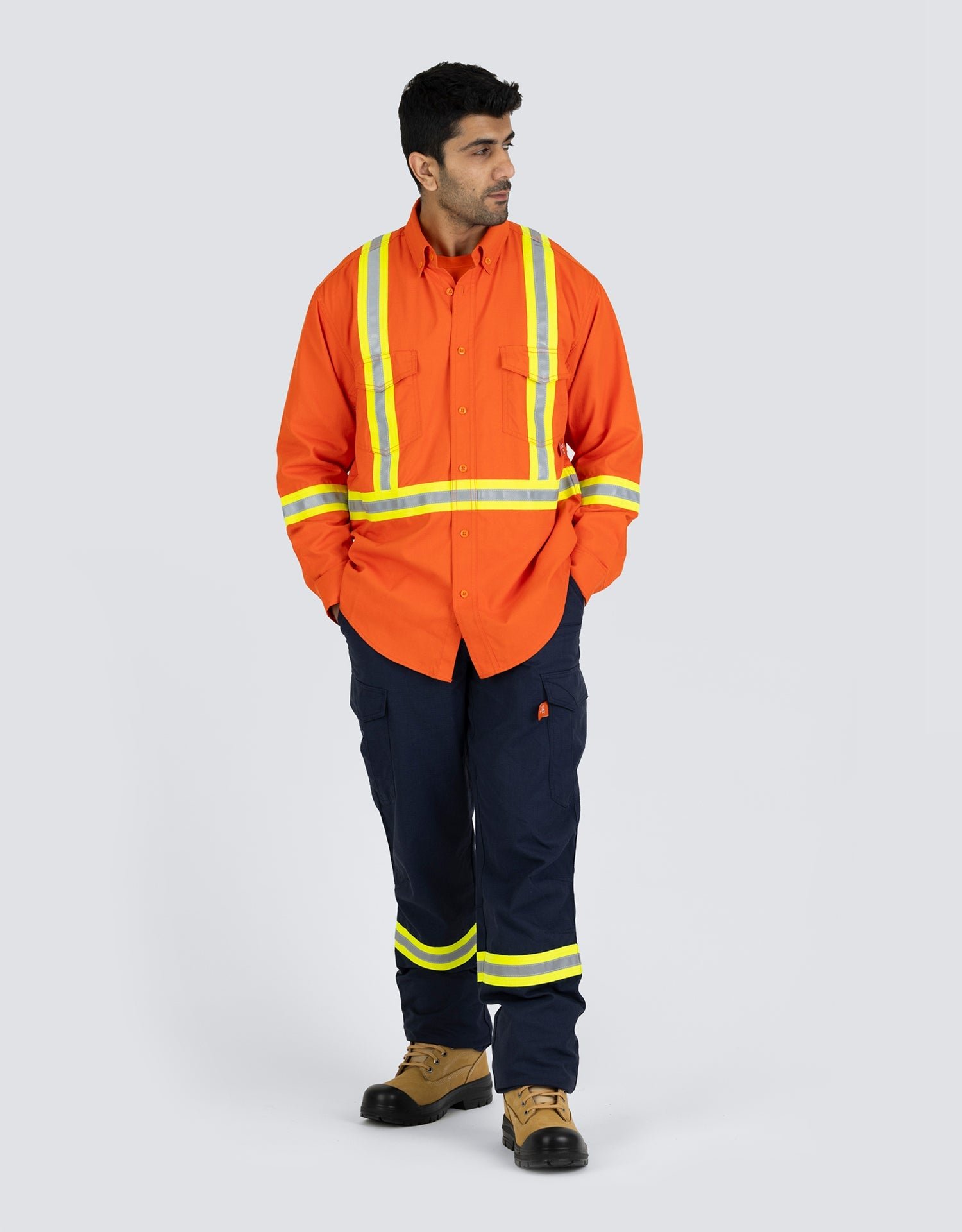 Forcefield Inherent Flame-Resistant Long Sleeve Button Down 6oz Safety Shirt - Image 5