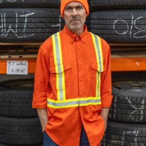 Forcefield Inherent Flame-Resistant Long Sleeve Button Down 6oz Safety Shirt