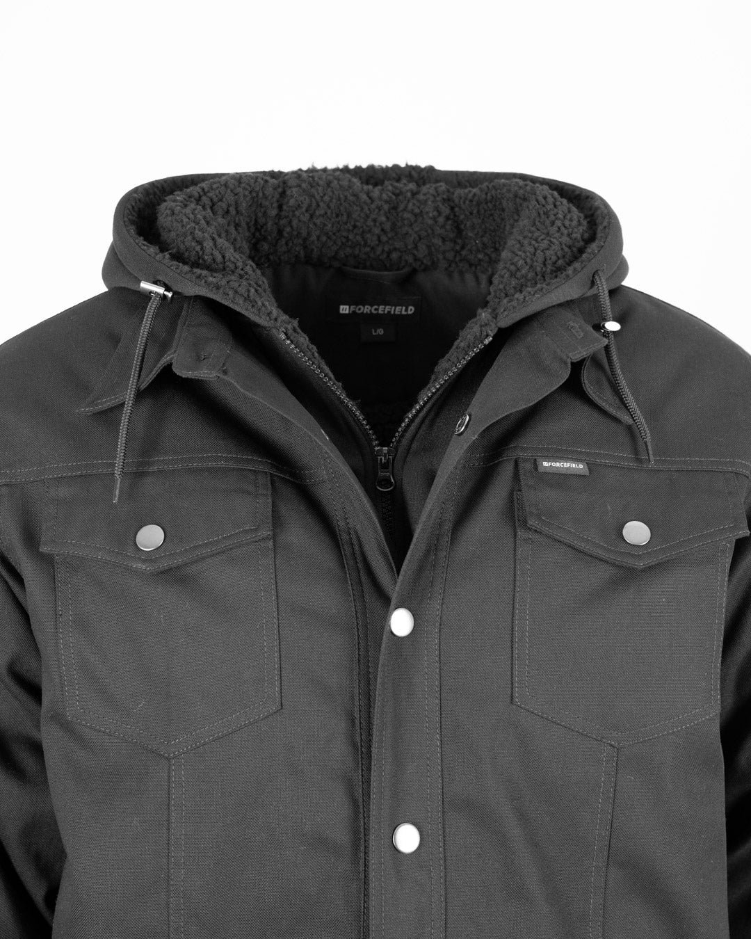 Forcefield Canvas Jacket with Fooler Hoodie and Sherpa Lining - Image 2