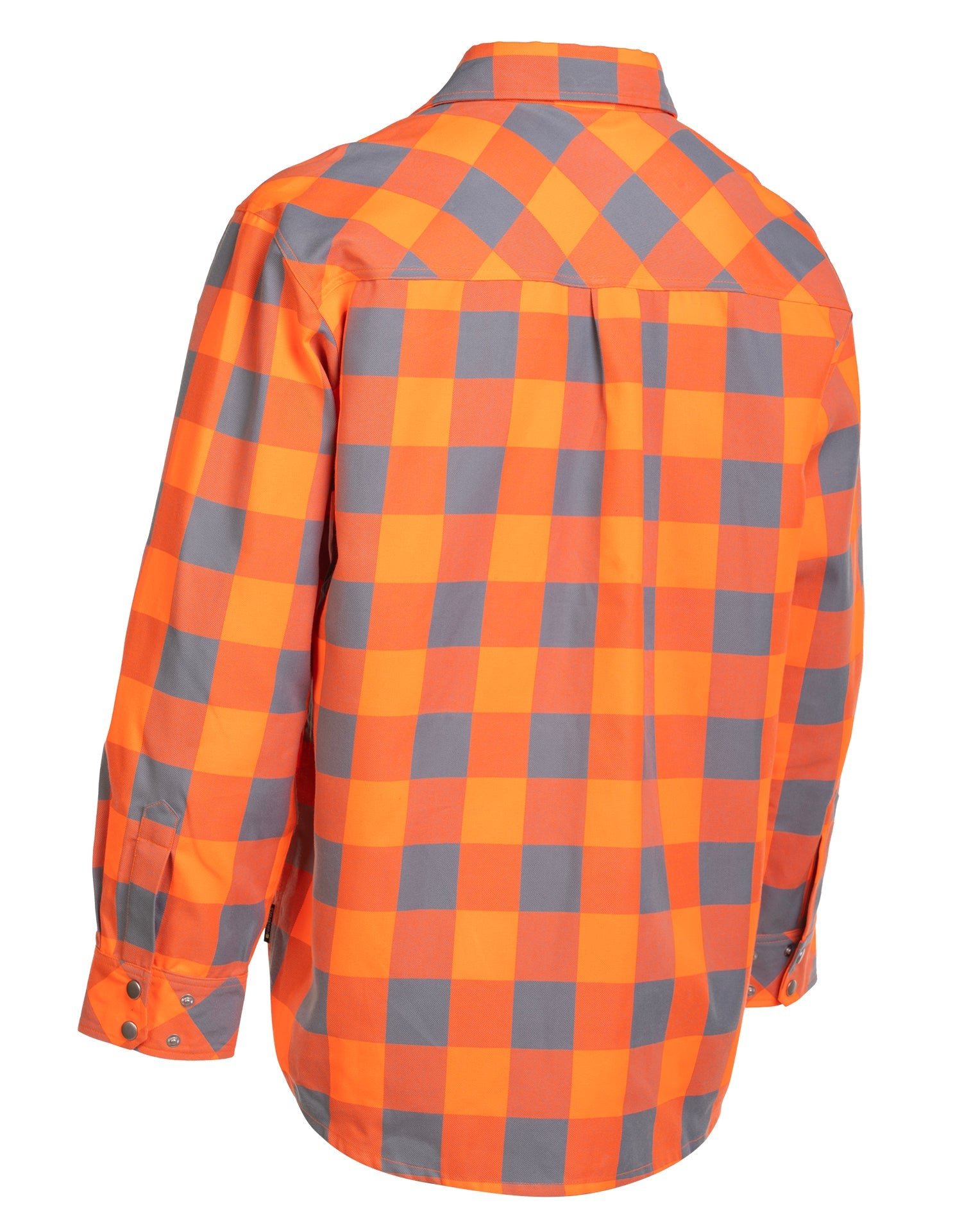 Forcefield Hi Vis Orange Buffalo Plaid Unlined Flannel Shirt - Image 3