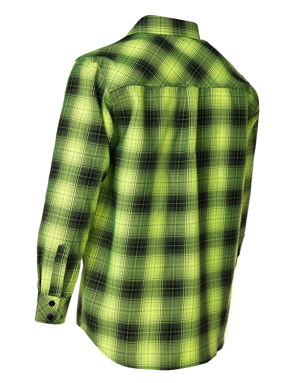 Forcefield Hi Vis Black Shadow Plaid Unlined Flannel Shirt - Image 3
