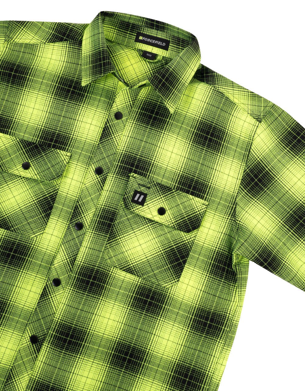Forcefield Hi Vis Black Shadow Plaid Unlined Flannel Shirt - Image 2