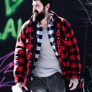Forcefield Red Buffalo Plaid Quilt-Lined Flannel Shirt Jacket