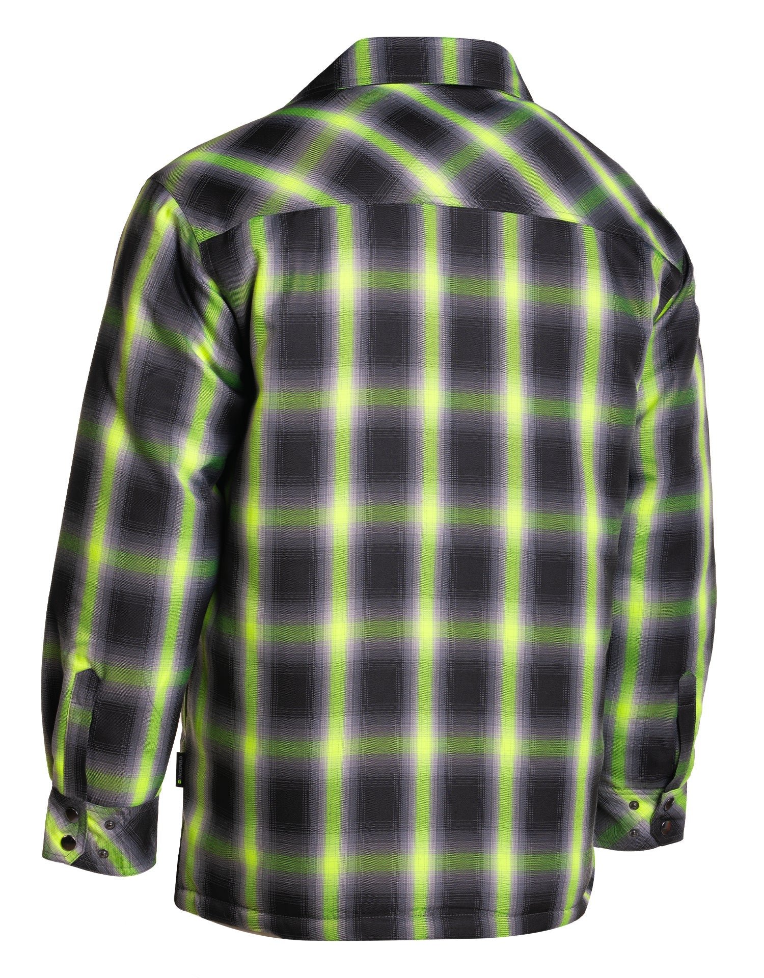 Forcefield Lime Ombre Plaid Quilt-lined Shirt Jacket - Image 3