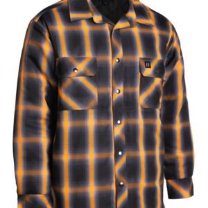Forcefield Orange Ombre Plaid Quilt-lined Shirt Jacket