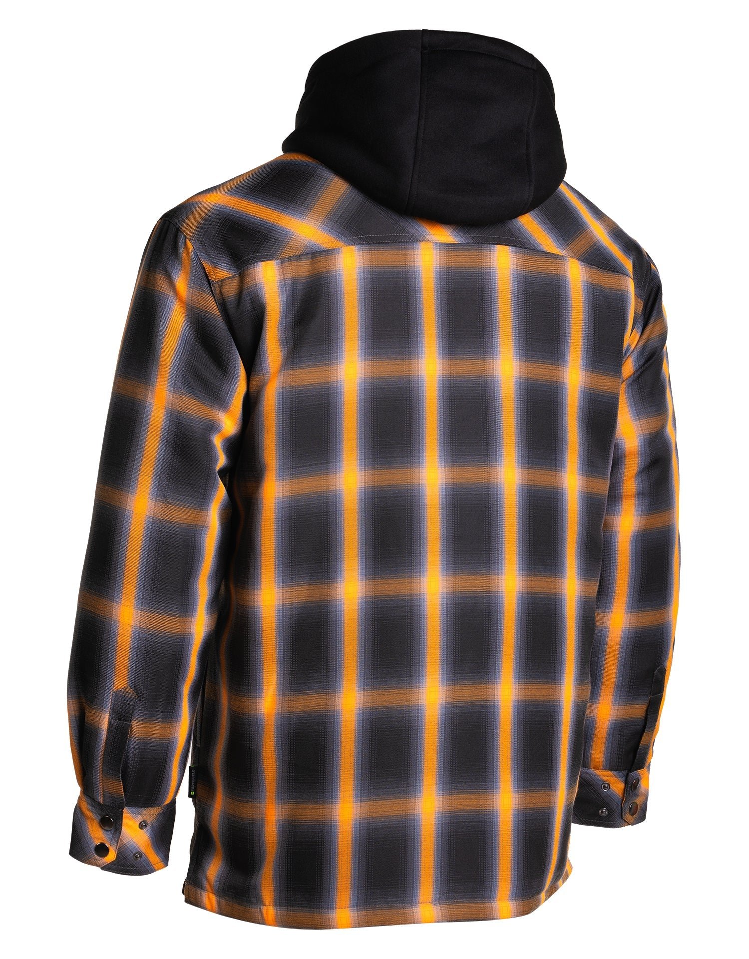 Forcefield Orange Ombre Plaid Hooded Quilt-lined Shirt Jacket - Image 4