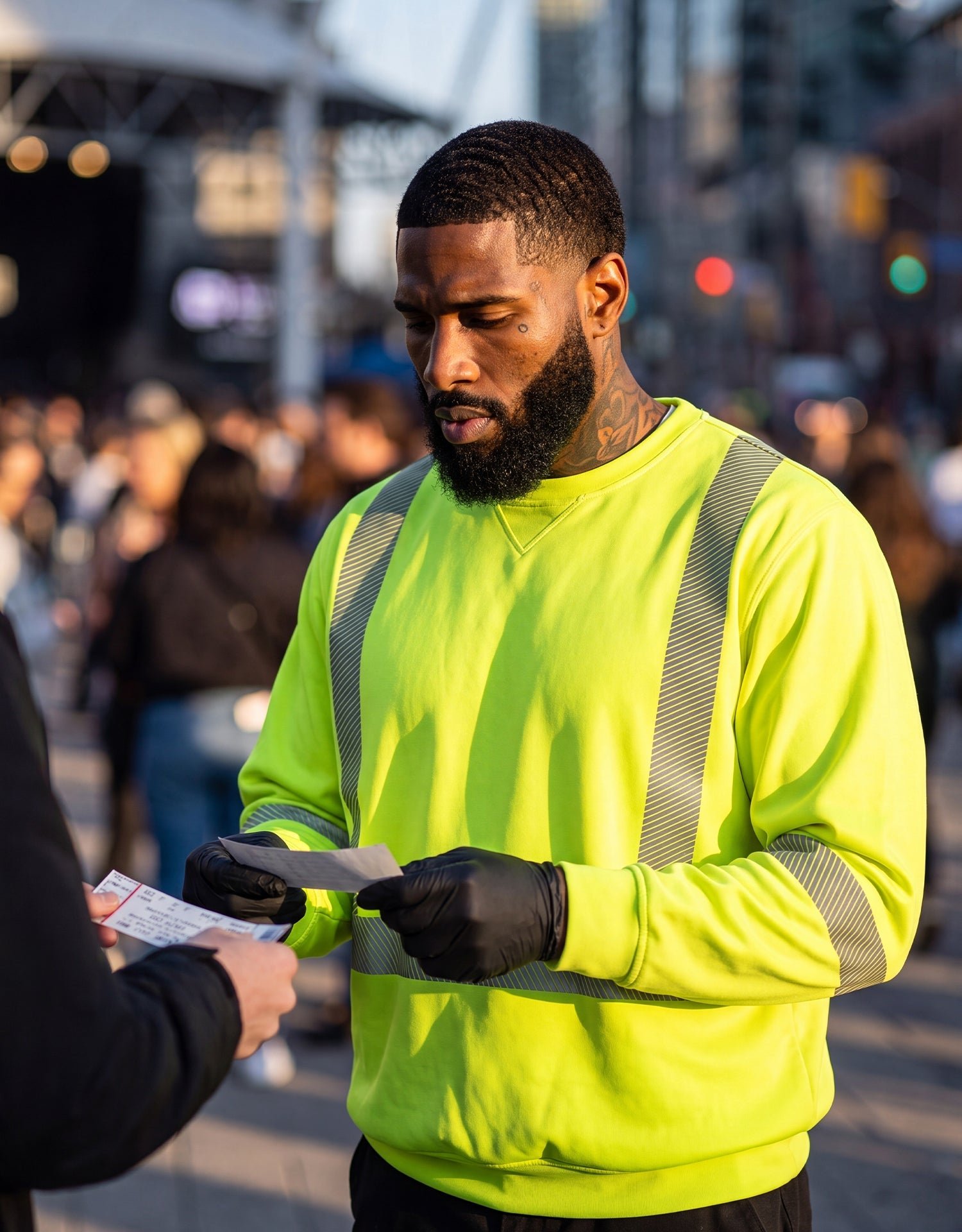 Forcefield Hi-Vis Crew Neck Sweatshirt with Segmented Tape - Image 2