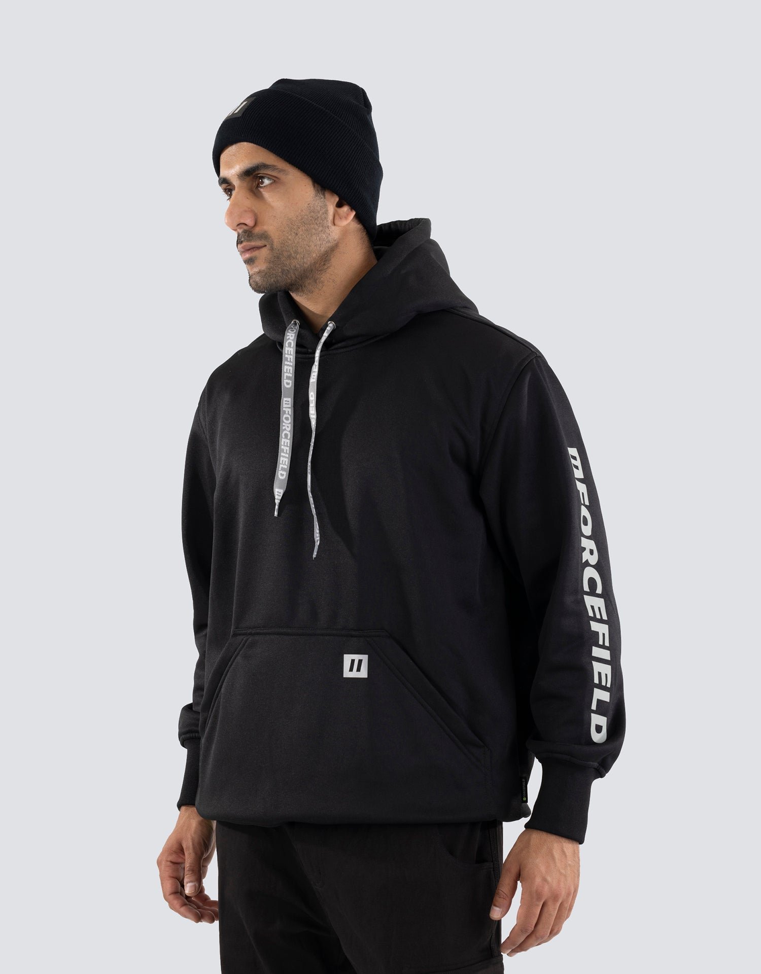Forcefield Black Pullover Forcefield Logo Sleeve Graphic Hoodie - Image 3