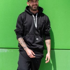 Forcefield Black Pullover Forcefield Logo Sleeve Graphic Hoodie
