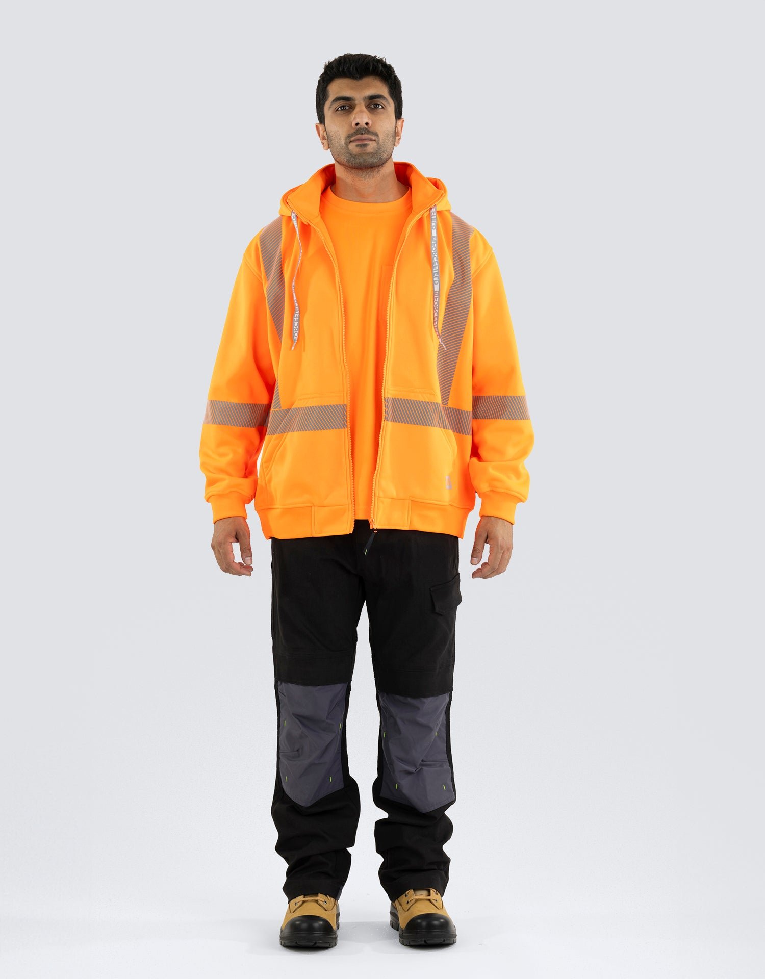 Forcefield Hi Vis Safety Hoodie with Segmented Reflective Tape and Detachable Hood - Image 4