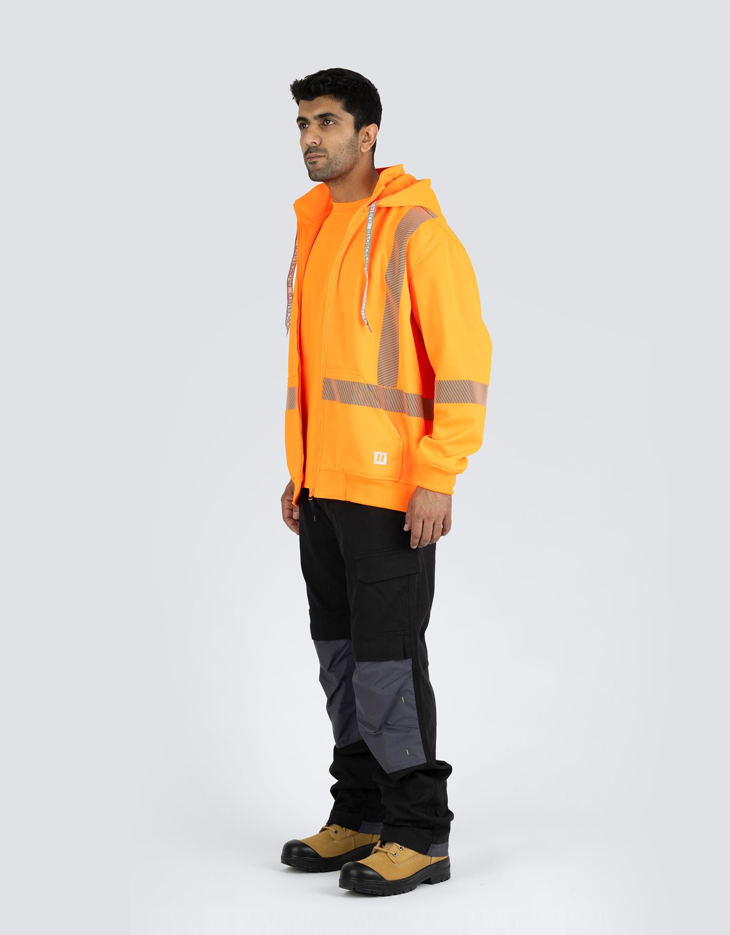 Forcefield Hi Vis Safety Hoodie with Segmented Reflective Tape and Detachable Hood - Image 5